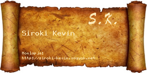 Siroki Kevin névjegykártya